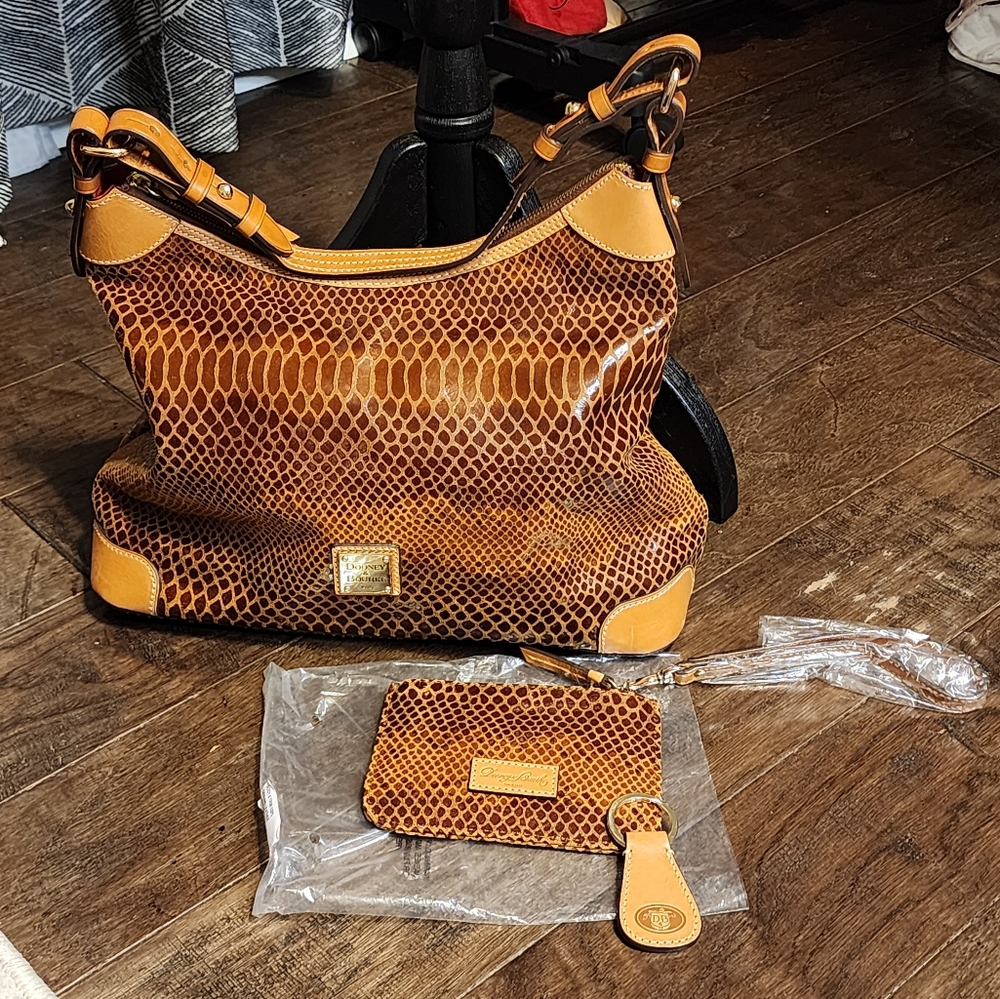 NWT Dooney and Bourke snakeskin purse with accessories.